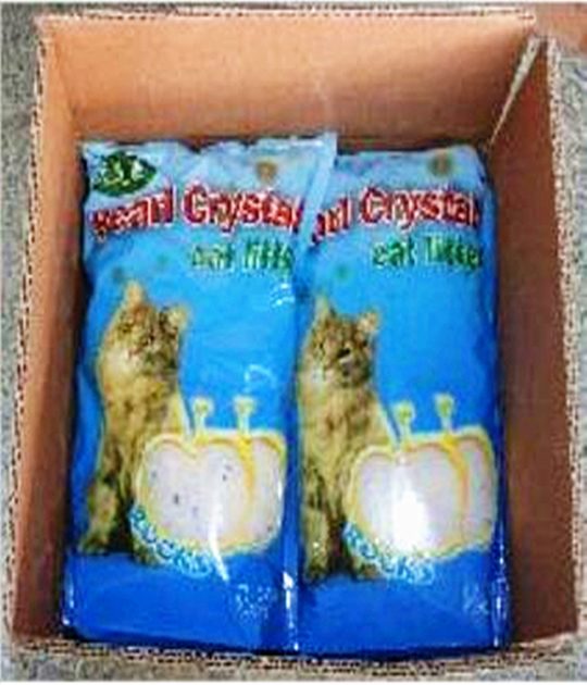 cat litter in carton